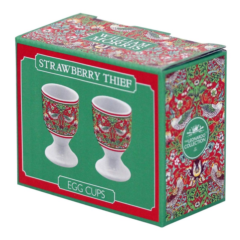 William Morris Red Strawberry Thief Boiled Egg Cups Stand Holder