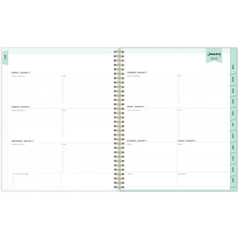 Blue Sky Day Designer for Blue Sky 2023 Weekly and Monthly Planner, 8.5" x 11", Frosted Cover, Wirebound, Secret Garden Mint (140101-23)