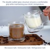 Aquach 2-Pack Double Walled Insulated 8oz Glass Coffee Mugs with