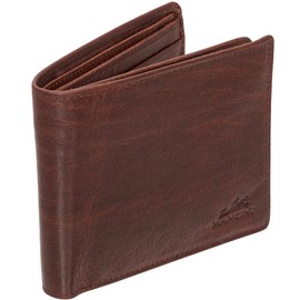 Mancini Buffalo RFID Secure Center Wing Billfold, Brown