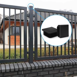 TXXATX Box Section End Caps 35x35 mm Reusable Plastic End Caps 8 Pieces Square Post Caps Black Worktop End Cap Insert Tube End Caps for Chair Stoppers Metal Tube Furniture Shelf Sofa Table