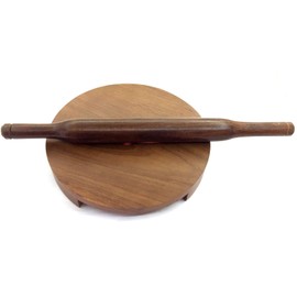 Sriyug Wooden Rolling Pin Rolling Board Roti Maker Wooden Chakla Belan Handmade Kitchen Item Rolling Pin Board Roti Maker Phulka Maker Rolling Round Chapati Maker For Home And Kitchen