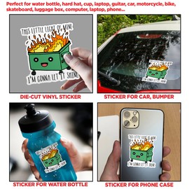 (3Pcs) This Little Light of Mine I'm Gonna Let It Shine Sticker Funny Dumpster Fire Meme Sticker 2" Die-Cut Waterproof Vinyl Sticker for Laptop Water Bottle Phone Kindle Decal Gifts 2 Inches