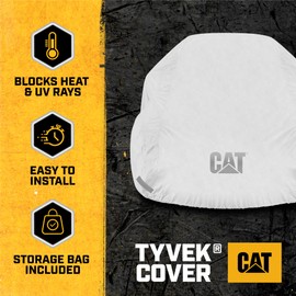 CAT Tyvek Ultra Lightweight Car Cover for Cars SUVs Vans Trucks - Everyday Use Indoor Outdoor Waterproof Durable Tear Resistant Protection Dust Rain Snow UV Sun Car Tarp Compact Travel (Small 157")