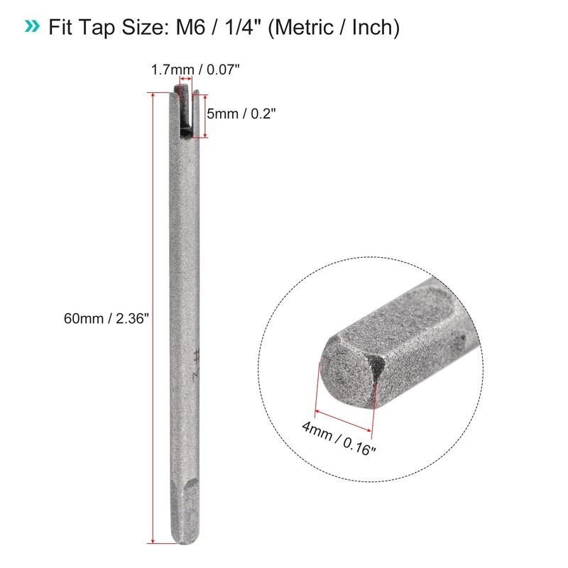 sourcing map M6 1/4" Metric 3 Flute Broken Stripped Thread