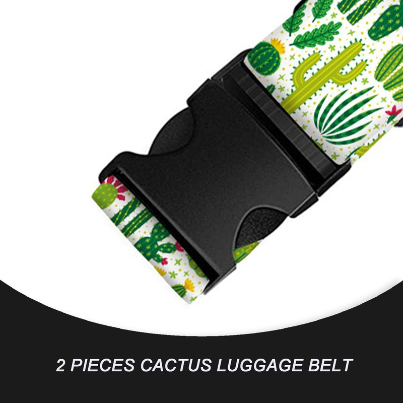 EULAPGOE 2 Piece Cactus Luggage Strap, Heavy Duty Locking Luggage