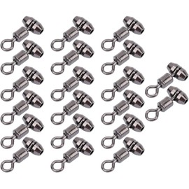HERCHR 20pcs Fishing Rolling Barrel Swivels Ball Bearing Swivel Connector Fishing Tackle Swivel Snap Stainless Steel Fishing Swivel Connector (8mm x 22mm)
