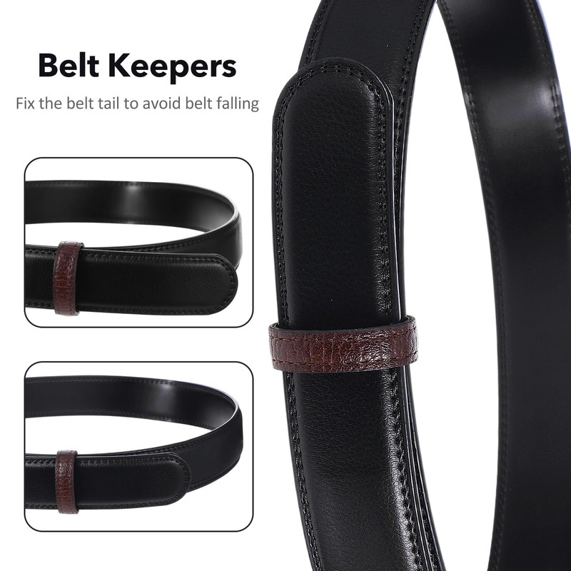 XLIUAX 6 Pcs Leather Belt Loop Keepers, Belt Loop Stays