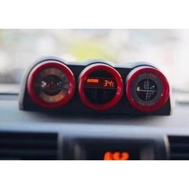 Aosseiye Red Compass Decorative Fit for Toyota FJ Cruiser Frame Triptych Combination Compass Sticker FJ Dashboard Compass Car Styling Interior(3 Piece)