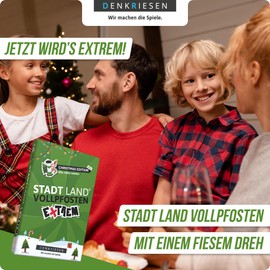 DENKRIESEN Stadt Land Vollpfosten® Extreme - Christmas Edition | Ages 12+ | 2-6 Players | Family Game