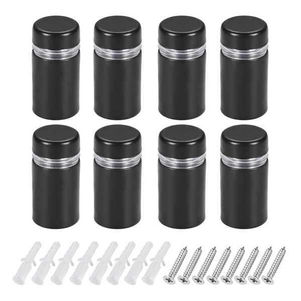 TA-VIGOR 8 Pack 1/2 Dia x 7/8"(12x23mm) Black Stainless Steel