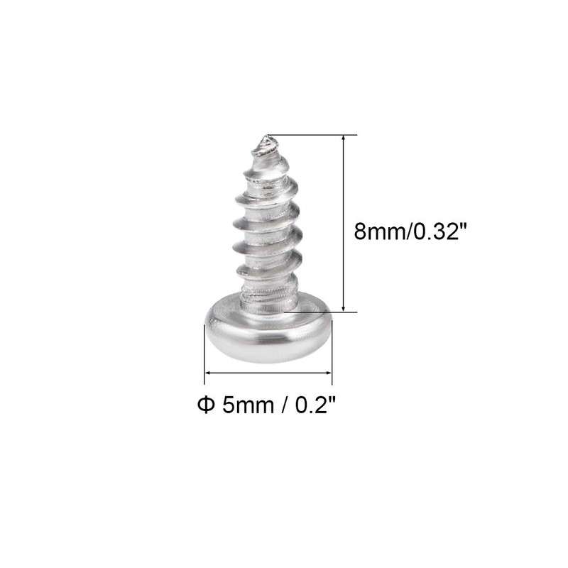 sourcing map 3x8mm Self Tapping Screws Phillips Pan Head Screw