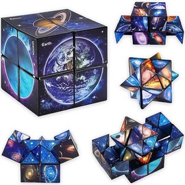 Star Infinity 2 in 1 Star Magic Cube Set, Star Planet Magic Cube, 3D Star Magic Puzzle Rubik's Cube, 8 9 10 11 12 Years Boys and Girls Gifts for Children and Adults Creative Stereo Rubik's Cube