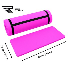 REFIT FITNESS PainProtect SmartCell NBR Yoga & Fitness Pad Comfort-Mini 25 x 61 x 1.5 cm Small Non-Slip Sports Mat Gymnastics Knee Pads Pink Set of 2