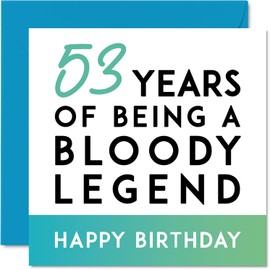 Funny 53rd Birthday Card for Men Women - Being A Legend - Fifty-Three Fifty-Third Happy Birthday Card for Him Her Sister Brother Dad Papa Mom Aunt Uncle, 5.7 Inch Joke Gifts Humor Greeting Cards