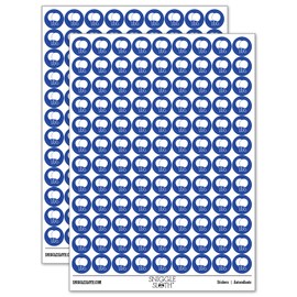 Ping Pong Table Tennis Paddles and Ball 200+ Round Stickers - Matte Finish - 0.50" Size - Dark Blue