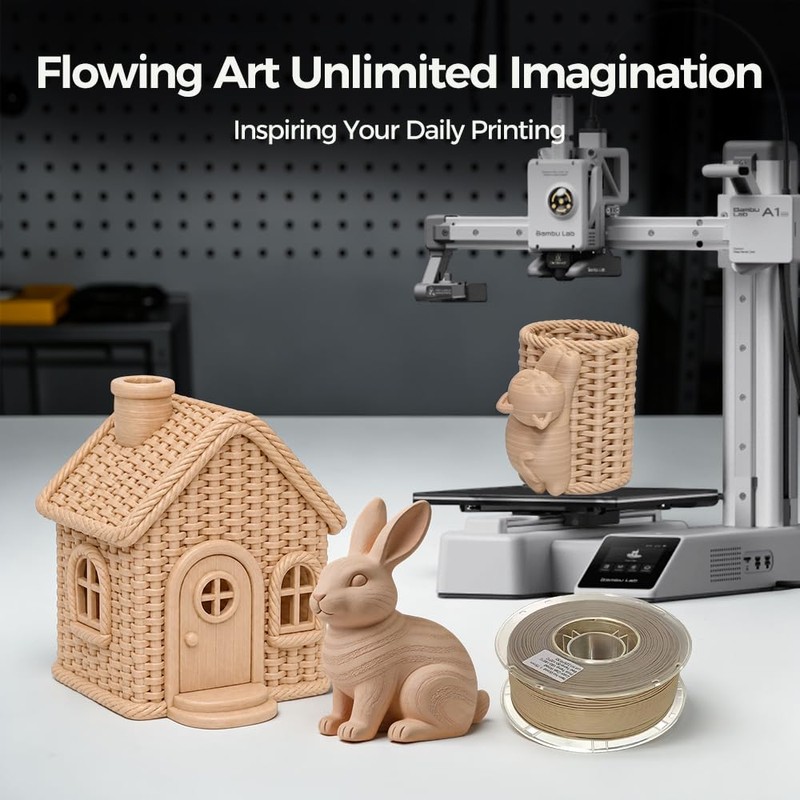 Silk Wood PLA Filament 1.75mm 3D Printer Filament 1kg (2.2lbs)