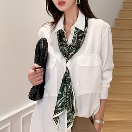 HQYOULE Women's Scarf, Silk Style, Ribbon Scarf, Neckerchief, Hair Band, Bag Decoration, Multifunctional, Stylish, Accessory, 57.1 x 5.3 inches (145 x 13.5 cm), Commute, Spring, Summer, Autumn, Winter