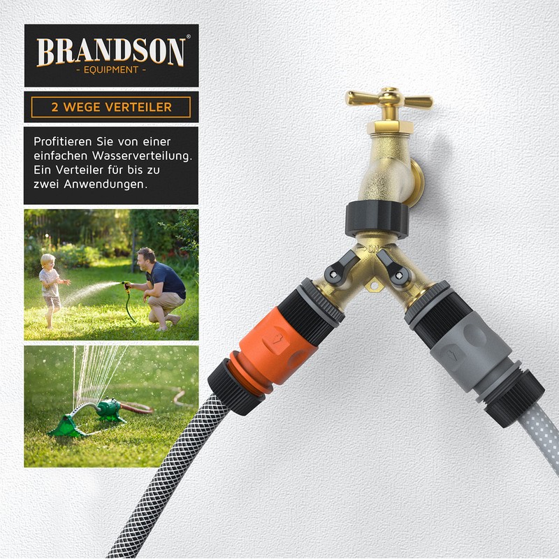 Brandson - Brass water distributor - 2-way distributor for simultaneous