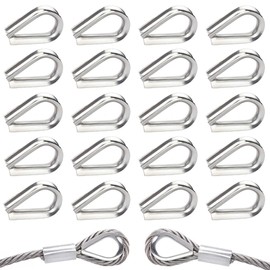 Pack of 40 Wire Rope Thimbles M5 Thimble Stainless Steel 304 Cable Thimble Heart Thimble Wire Rope Thimble for 5 mm Wire Rope or Cable Thimble Rigging