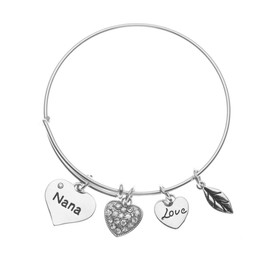 Infinity Collection Nana Charm Bangle Bracelet- Nana Gifts- Nana Jewelry- Gift for Nanas