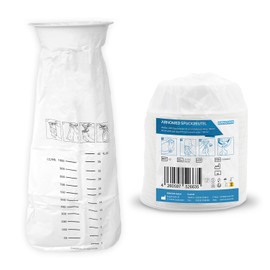 25 ARNOMED Burp Bags, LDPE Poop Bags, Liquid-Proof, Spit Bag with Ring, Leak-Proof, Spit Bags 1000 ml, Poop Bags for Travel and Pregnancy Nausea, Breaking Bag for Children and Adults