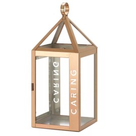 Accent Plus HOME LIGHTING DECOR LARGE ROSE METAL FRAME CARING CANDLE LANTERN