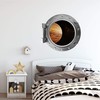 24" PortScape Wall Decal Space Silver Porthole Jupiter & Moons