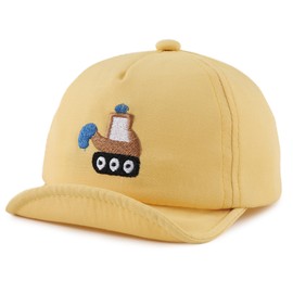 Zsedrut Baby Boy Baseball Cap Infant Cotton Adjustable Hats Girls Sun Hat Spring Summer (3-24M, Excavator-Yellow)