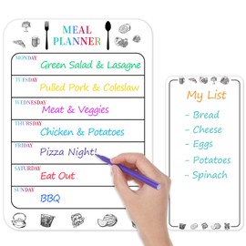 Dacitiery Magnetic Weekly Planner, 2 Pack A4 Weekly Planner Whiteboard, Memo Board Meal Planner Shopping List, Ideal for Notes, Meal Planning and Reminders