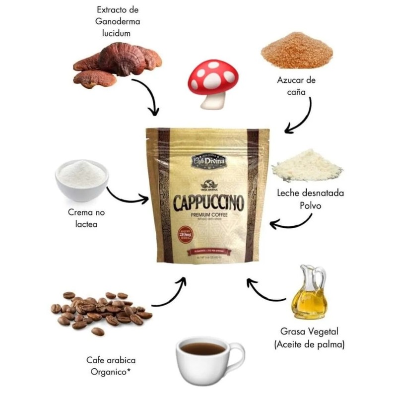 Vida Divina Caffe CAPPUCCINO .sabor Latino.