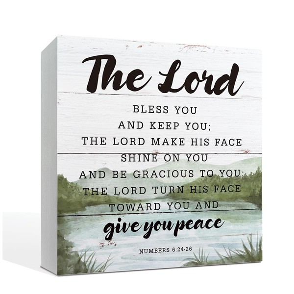 Rustic Wooden Table Decor - Farmhouse Christian Art, Bible Verse