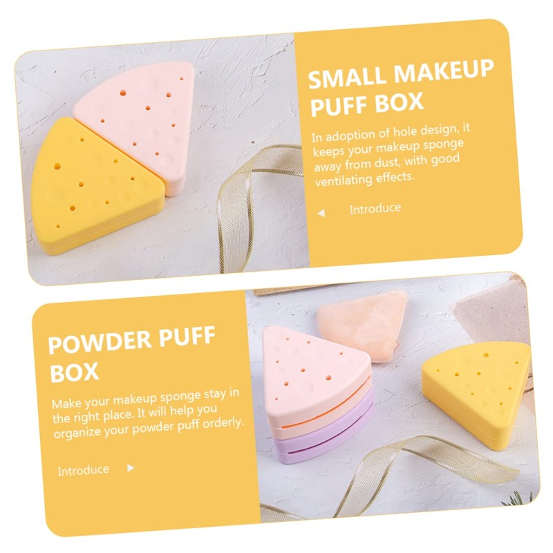 VICASKY Makeup Sponge Holder Triangular Cosmetic Sponge Storage Box Durable
