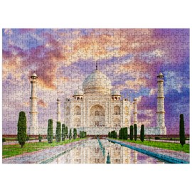 View of Taj Mahal During Sunset - Premium 500 Piece Jigsaw Puzzle for Adults