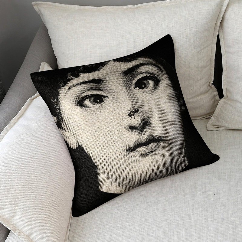 Lina Cavalieri Pillow Cover, Lina Cavalieri Artificial Linen Throw Pillow