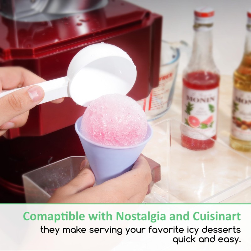 Kiicii Reusable Plastic Snow Cone Cups, Sturdy Shaved Ice Cups