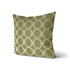 Lime Green/Cream Faux Chenille Cushion Cover Circles Design