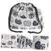 SHOWERORO 1pc Japanese Style Bento Bag Cotton and Drawstring Lunch