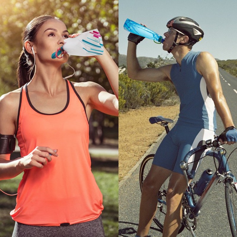 Foldable Water Bottle Set of 3, Maxin Flexible Foldable Reusable