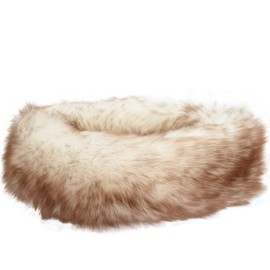 Bushga Ladies Long Fleece Sheepskin Ski Headband Natural Tipped - One Size