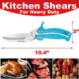 Heavy Duty Poultry Shears,Kitchen Shears for food Heavy Duty,Kitchen Scissors All Purpose,Rigid Bones,Chicken,Fish,Meat,Easily Separable for Thorough Cleaning,Dishwasher Safe（BLUE）