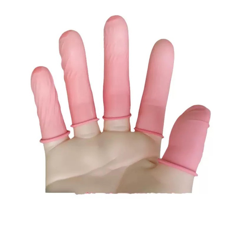 DJCIW 100PCS Disposable Latex Finger Cots,Medium Size, Fingertip Protector Gloves