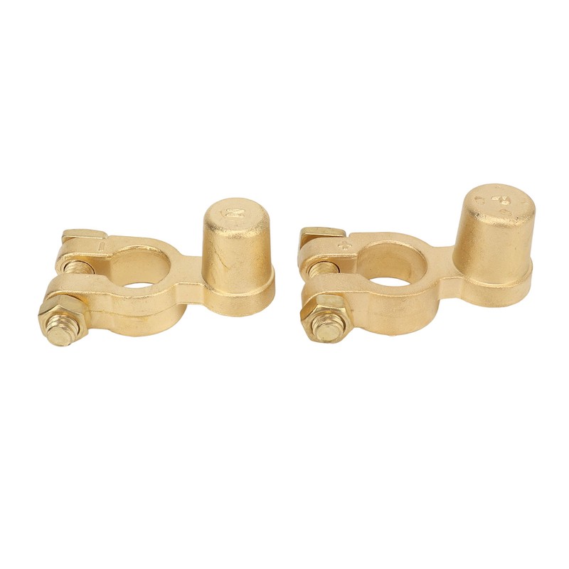 2PCS Battery Terminal Connectors Brass Negative Positive Car Battery Cable
