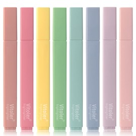 Vitoler Highlighters,8 Colors Chisel Tip Cute Highlighters,No Bleed Bible High lighters for Journaling Planner Notes School Supplies