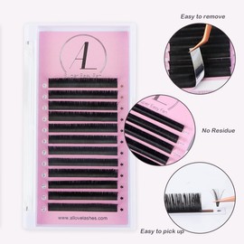 ALLOVE Eyelash Extension Cashmere Super Easy Fan Volume Lash Extensions 0.07mm D Curl 8mm Rapid Blooming Volume Lashes Self Fanning Lash Extension Supplies