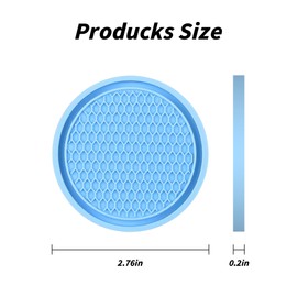 KAQISI Car Cup Holder Coaster, 4PCS 2.75 Inch Diameter Non-Slip Universal Insert Coaster, Durable, Suitable for Most Car Interior, Car Accessory for Women and Men (Blue)