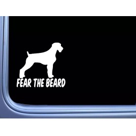 EZSTIK Fear The Beard German Wirehaired Pointer M341 6 inch Sticker Decal dog wirehair