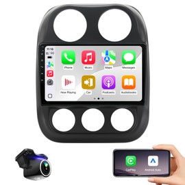 Wireless CarPlay Android Auto Radio for Jeep Patriot Compass 2010-2016 | 10" QLED Touchscreen | 2GB RAM 64GB | GPS Navigation | Retains Steering Controls