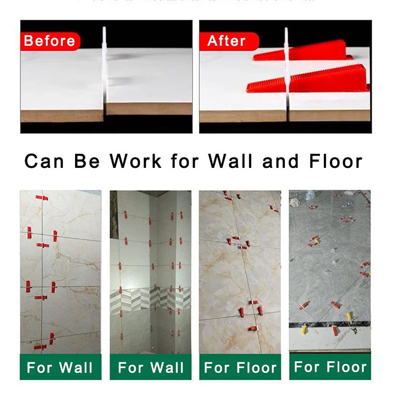 Eowppue Tile Levelling Clips 1 mm 200 Pieces Tile Levelling