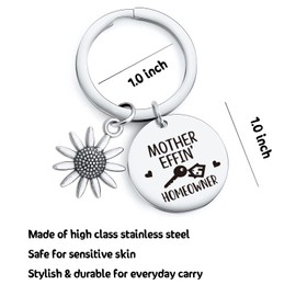 RSZOTW Mother Effin Homeowner Gift Housewarming Keychain New Home Jewelry New Home Gift Housewarming Jewelry New House Jewelry Mother Effin Homeowner Keychain